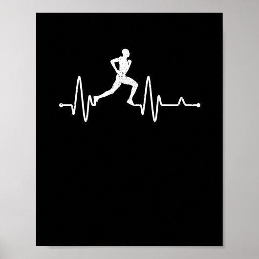Heartbeat running pulse runner funny track and fie poster (Voorkant)