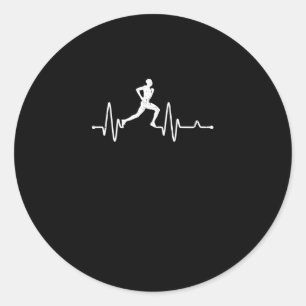 Heartbeat running pulse runner funny track and fie ronde sticker