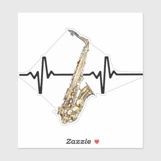Heartbeat Saxophone Sticker (Vel)