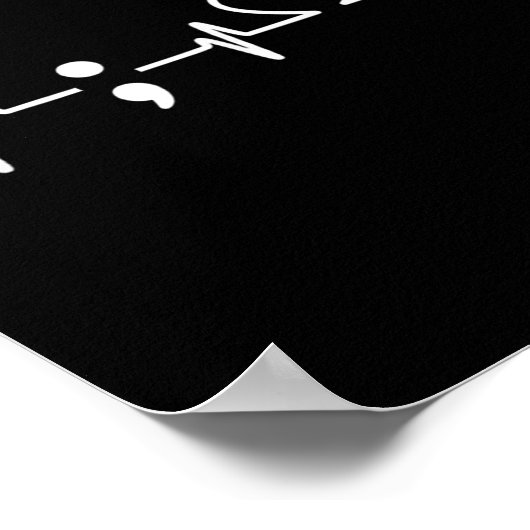 Heartbeat Semicolon - Zelfmoordpreventie Bewustzij Poster (Hoek)