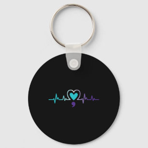 Heartbeat Semicolon Zelfmoordpreventie Mental Awar Sleutelhanger