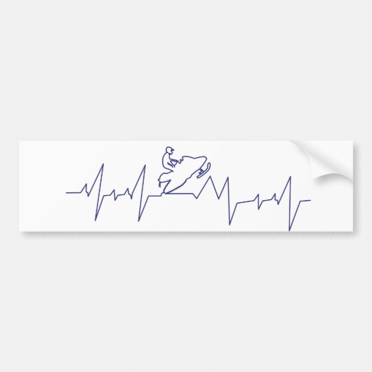 Heartbeat-Snowmobile Bumpersticker (Voorkant)