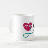 Heartbeat Stethoscoop Koffiemok (Voorkant links)