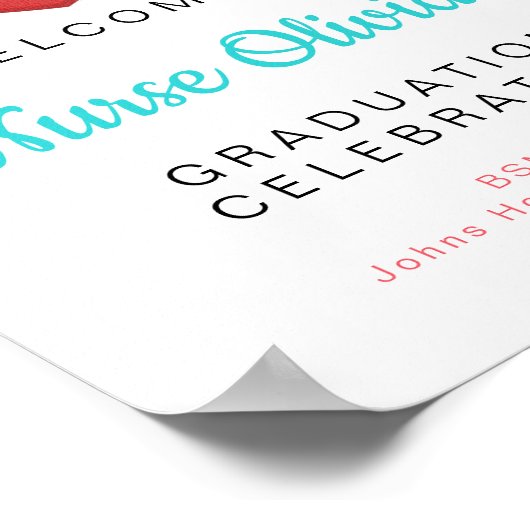 Heartbeat Stethoscoop VerpleegAfstuderen Welkom Poster (Hoek)