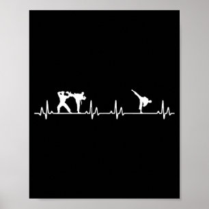 Heartbeat Taekwondo voor Martial Arts liefhebbers Poster