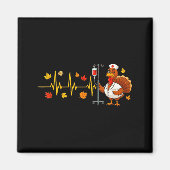 Heartbeat Turkey Funny Nurse Thanksgiving Fall Des Magneet (Voorkant)