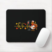 Heartbeat Turkey Funny Nurse Thanksgiving Fall Des Muismat (Met muis)