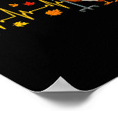 Heartbeat Turkey Funny Nurse Thanksgiving Fall Des Poster (Hoek)