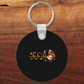 Heartbeat Turkey Funny Nurse Thanksgiving Fall Des Sleutelhanger (Voorkant)