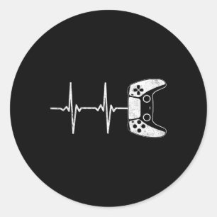 Heartbeat Videogames Gaming Boys Tiener Mannen Ronde Sticker