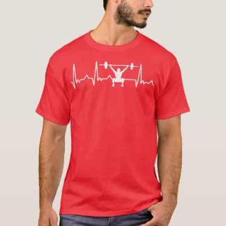 Heartbeat Weightlifter Deadlift Fitness Po T-shirt