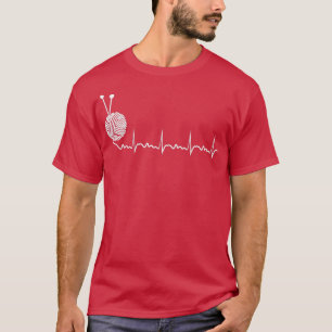 Heartbeat Yarn Knitting Gift Yarn Knitter T-shirt