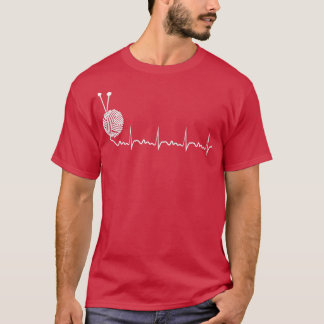 Heartbeat Yarn Knitting Gift Yarn Knitter T-shirt