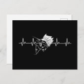 Heartbeat zwaardvis Black White Briefkaart (Voorkant / Achterkant)