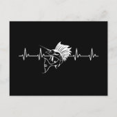 Heartbeat zwaardvis Black White Briefkaart (Voorkant)