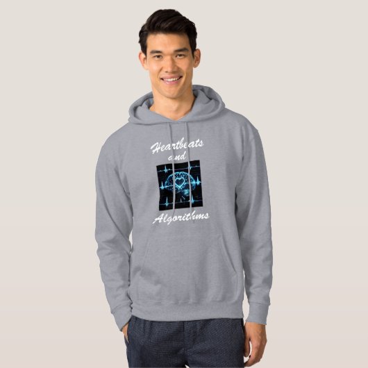 "Heartbeats and Algorithms" futuristische liefde Hoodie (Voorkant volledig)