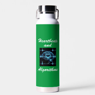 "Heartbeats and Algorithms" futuristische liefde Waterfles