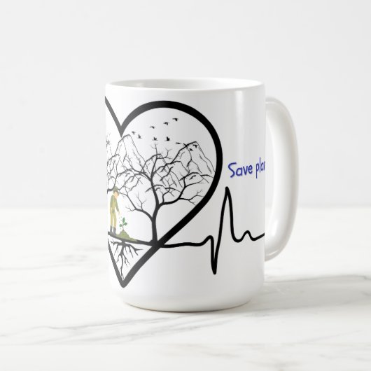 Heartbeats for Earth - Red het leven en red de pla Koffiemok (Voorkant rechts)