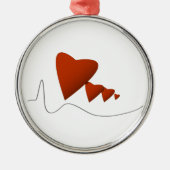 Heartbeats Metalen Ornament (Voorkant)