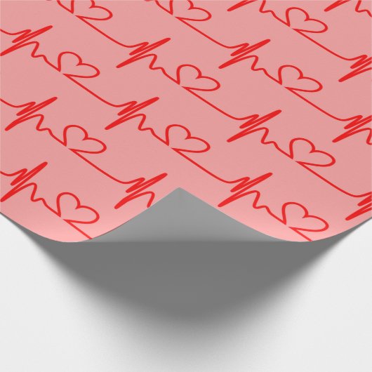 Heartbeats van de Dag van de valentijn Cadeaupapier (Hoek)