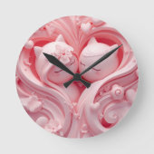 Heartbound Cats in Pastel Pink Ronde Klok (Voorkant)