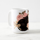 Heartbound: Siamese & Black Cats in Bloom Koffiemok (Voorkant links)