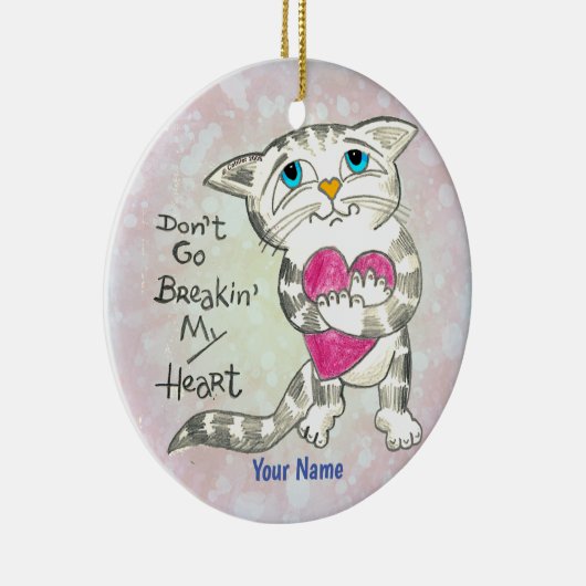 Heartbreak Cat Keramisch Ornament (Rechts)