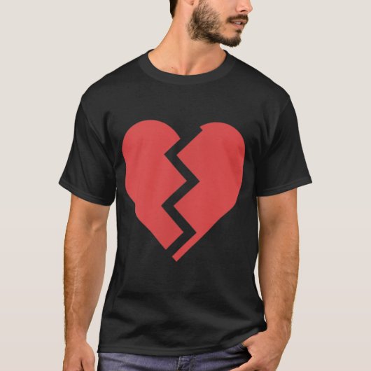 Heartbreak gebroken hart grafische print chique st t-shirt (Voorkant)