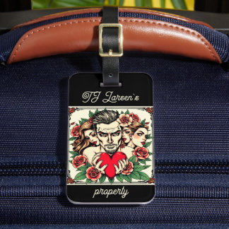 Heartbreaker en vrouwen Tattoos op kunst geïnspire Bagagelabel