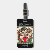 Heartbreaker en vrouwen Tattoos op kunst geïnspire Bagagelabel (Voorkant verticaal)