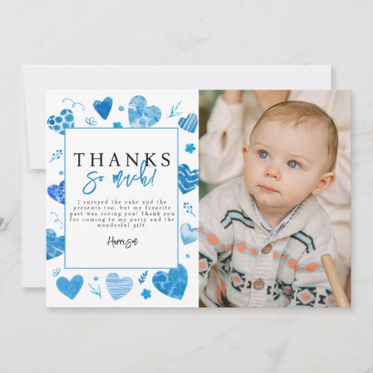 Heartbreaker Kinder foto Verjaardagsfeestje Dank u Bedankkaart (Voorkant)