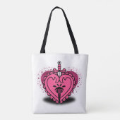 Heartbreaker Pink Heart Custom Tote Bag (Achterkant)
