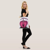 Heartbreaker Pink Heart Custom Tote Bag (Op model)