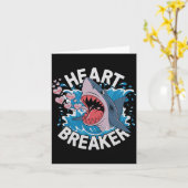 Heartbreaker Shark Cute Funny Love Design For Vale Kaart (Gele Bloem)