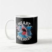 Heartbreaker Shark Cute Funny Love Design For Vale Koffiemok (Links)