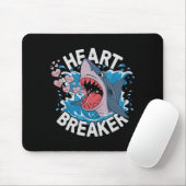Heartbreaker Shark Cute Funny Love Design For Vale Muismat (Met muis)