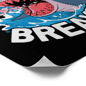 Heartbreaker Shark Cute Funny Love Design For Vale Poster (Hoek)