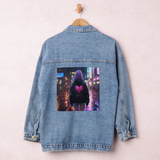 Heartbroken in the Rain: Zoa - Cyberpunk Girl bero Denim Jacket (Hangar)
