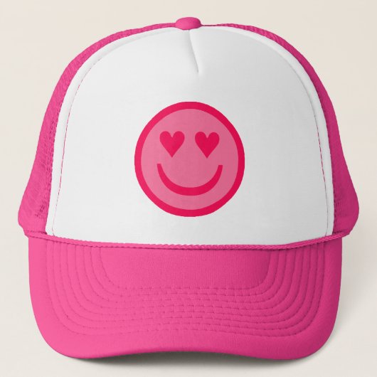 Hearteyes Happy Face Trucker Hat Pet (Voorkant)