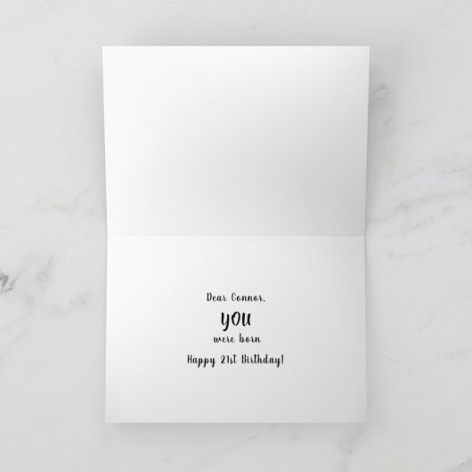 Heartfelt Add Geboortejaar 21ste Verjaardag Groet Kaart (Binnen)
