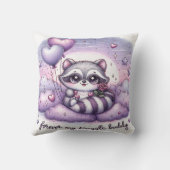 Heartfelt Balloon Raccoon Valentijnse Kussen (Achterkant)