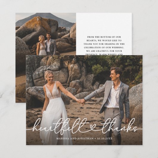Heartfelt Bedankt Weddenfoto (Voorkant / Achterkant)
