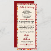 Heartfelt Blooms Wedding Program Programmakaart (Voorkant / Achterkant)