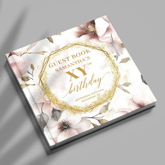 Heartfelt Blush Ivory Gold All Birthday Guest Book Gastenboek