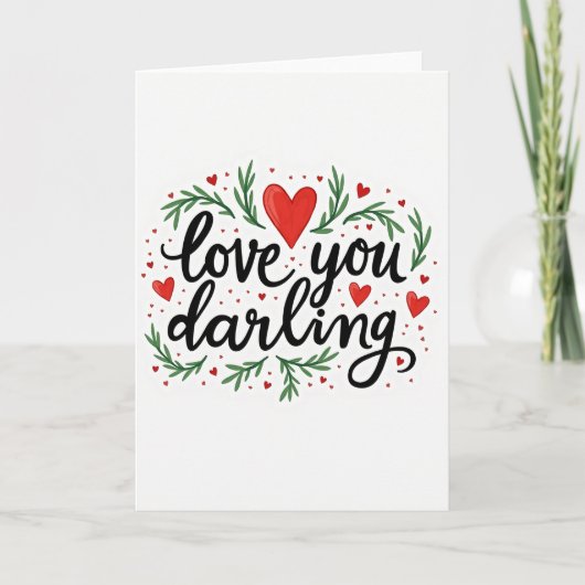 Heartfelt Botanical Love Card Kaart (Voorkant)