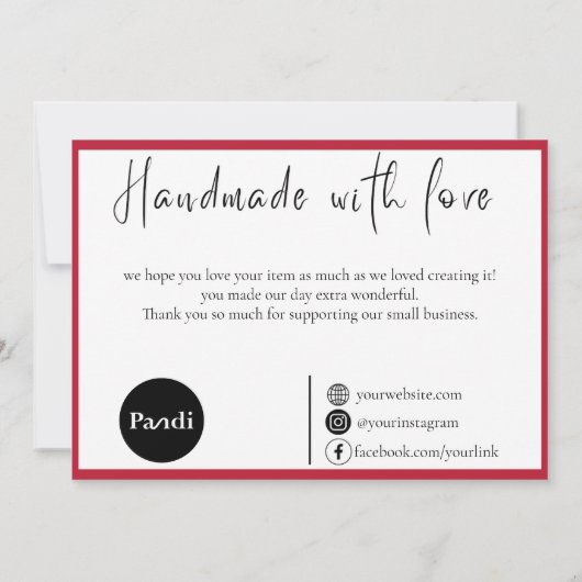 Heartfelt Craft: uw aankoop, onze dankbaarheid Bedankkaart (Achterkant)