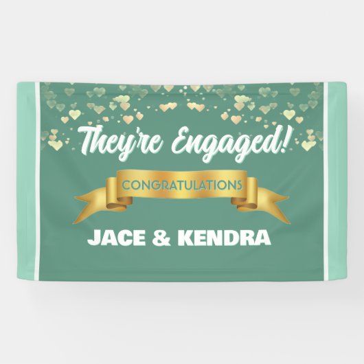Heartfelt Custom Engagement Party Banner (Horizontaal)