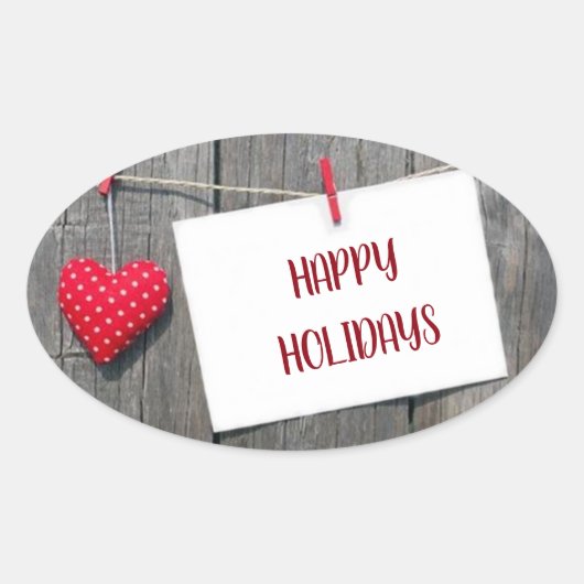 **HEARTFELT EN ** CHRISTMAS OVALE STICKER (Voorkant)