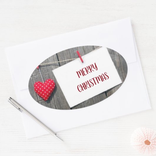 **HEARTFELT EN ** CHRISTMAS OVALE STICKER (Envelop)