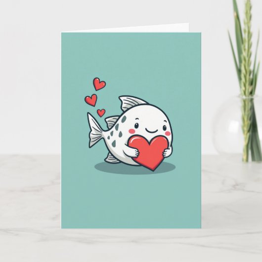 Heartfelt Fish Love Card Kaart (Voorkant)